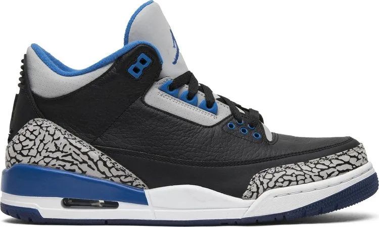 Air Jordan 3 Retro Sport Blue, black