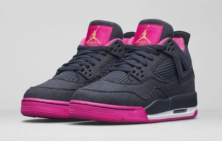 Air Jordan 4 Retro GG Denim Sneakers, Blue