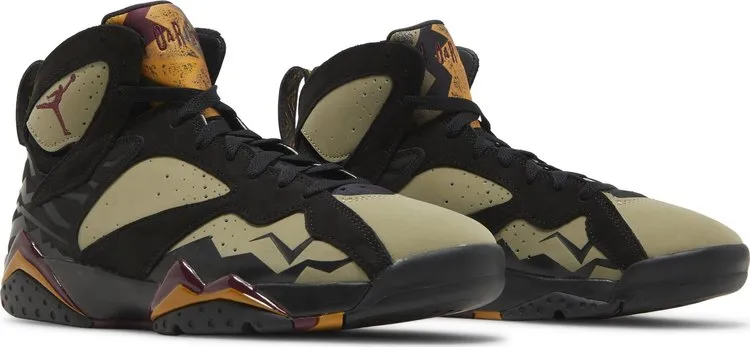 Air Jordan 7 Retro Black Olive Sneakers, black