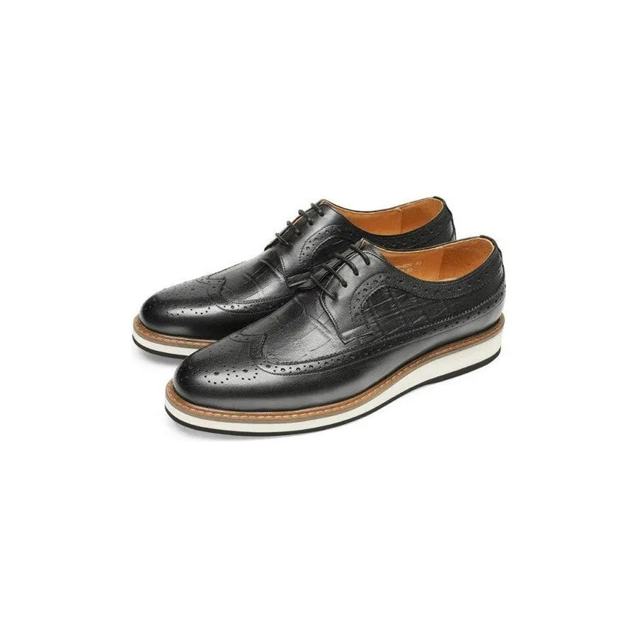 AlliLux Cow Leather Designer Brogue Casual Shoes