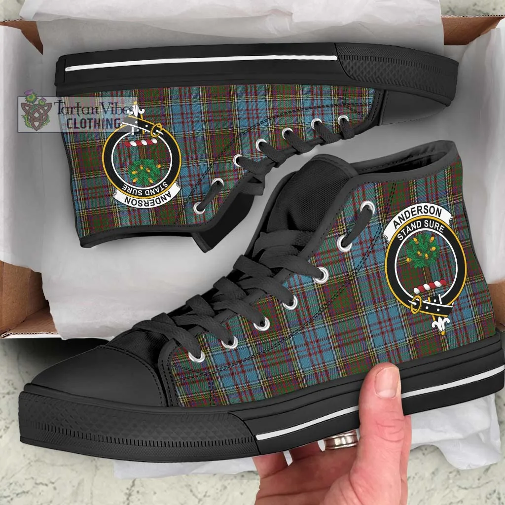 Anderson Tartan High Top Shoes with Family Crest