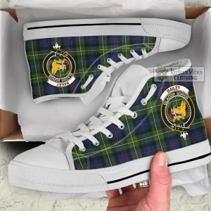 Bailey Modern Tartan High Top Shoes with Family Crest