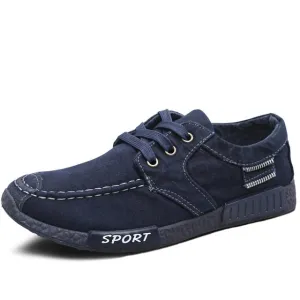 Breathable Denim Canvas Lace Up Sneaker Shoes