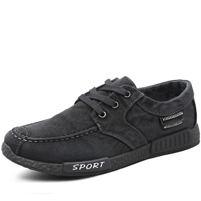 Breathable Denim Canvas Lace Up Sneaker Shoes