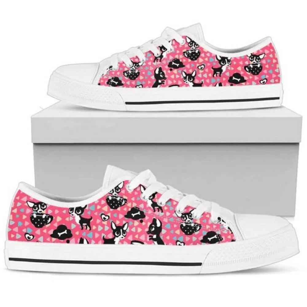 Chihuahua Low Top Shoes, Dog Printed Shoes, Canvas Shoes For Men, Women