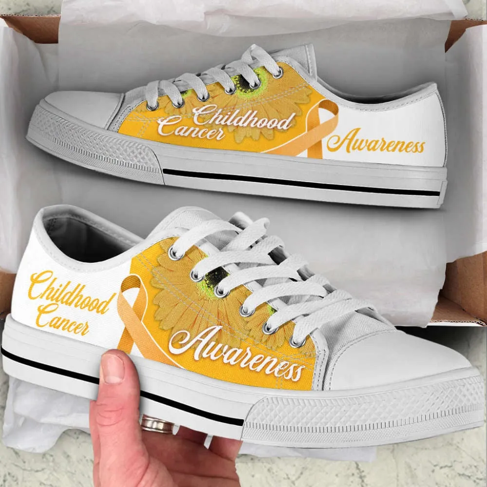 Childhood Cancer Shoes Awareness Ribbon Low Top Shoes Canvas Shoes, Best Canvas Shoes, Low Top Sneaker