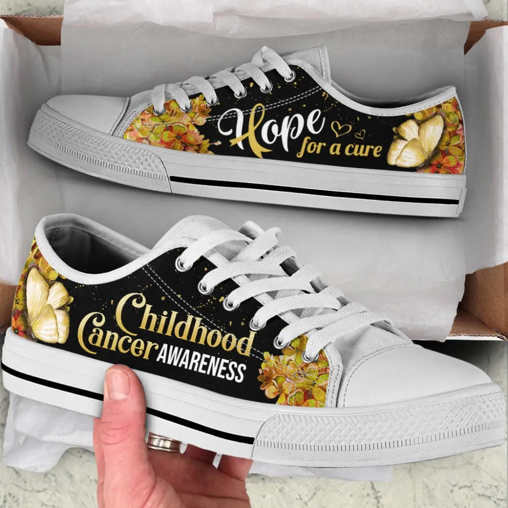 Childhood Cancer Shoes Hope For A Cure Low Top Shoes Canvas Shoes, Best Canvas Shoes, Low Top Sneaker