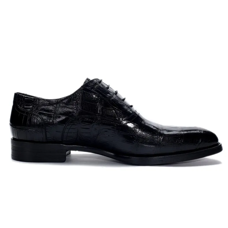 CrocDress Luxe Crocodile Pattern Formal Oxford Shoes