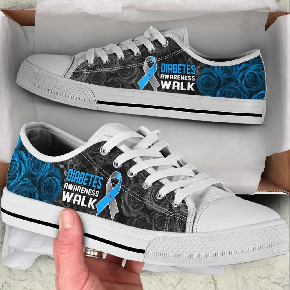 Diabetes Awareness Shoes Walk Low Top Shoes Canvas Shoes, Best Canvas Shoes, Low Top Sneaker