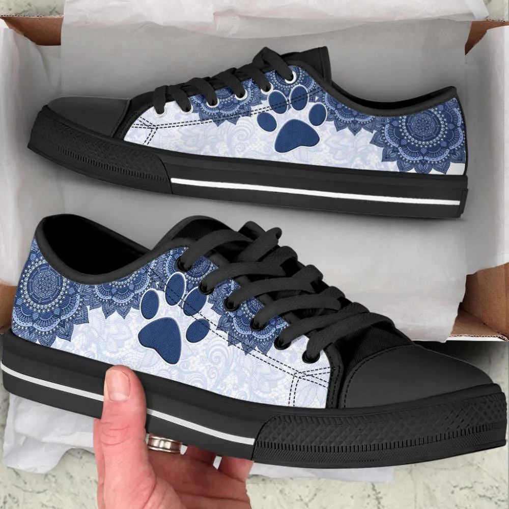 Dog Lover Mandala Paw Low Top Shoes Canvas Sneakers Casual Shoes, Dog Printed Shoes, Canvas Shoes For Men, Women