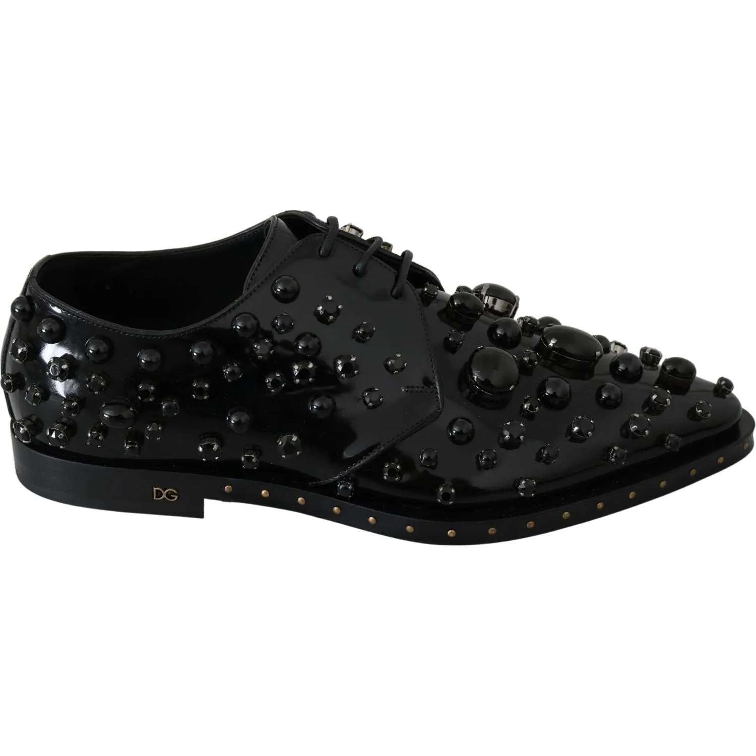 Dolce & Gabbana Elegant Black Dress Shoes with Crystals