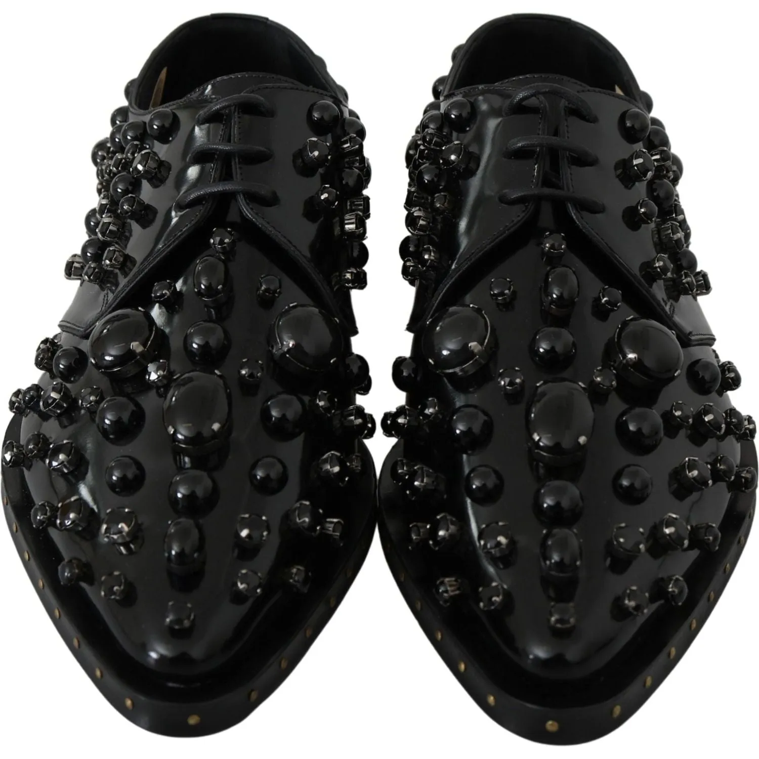 Dolce & Gabbana Elegant Black Dress Shoes with Crystals