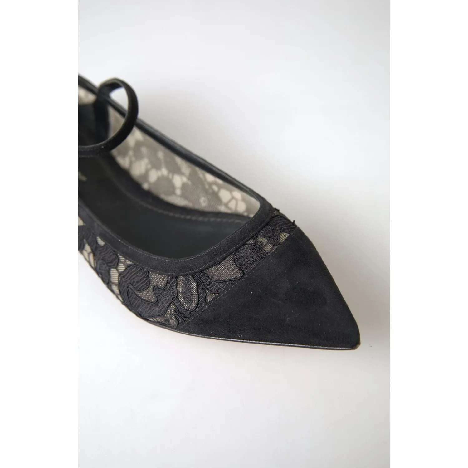 Dolce & Gabbana Elegant Black Lace Flats