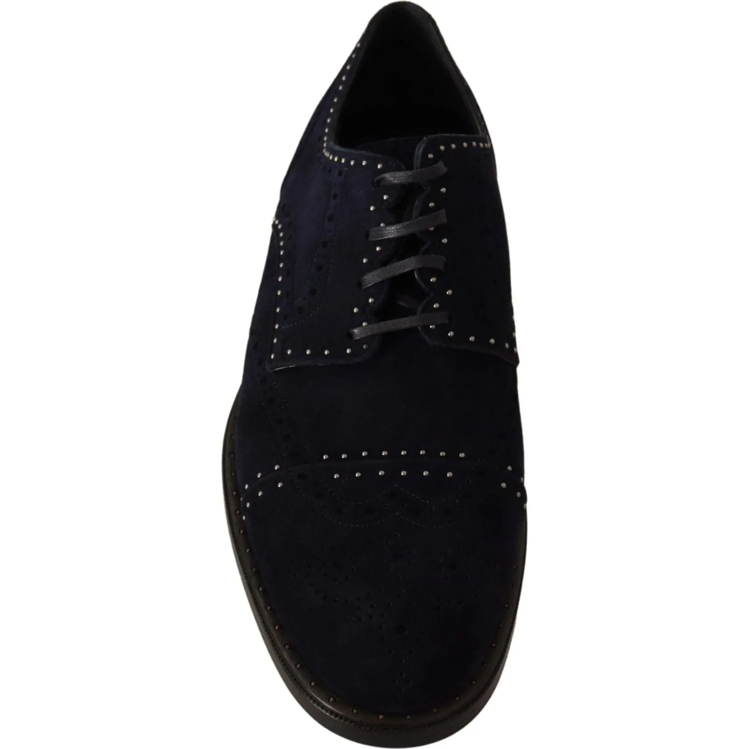 Dolce & Gabbana Elegant Suede Derby Shoes with Silver Studs