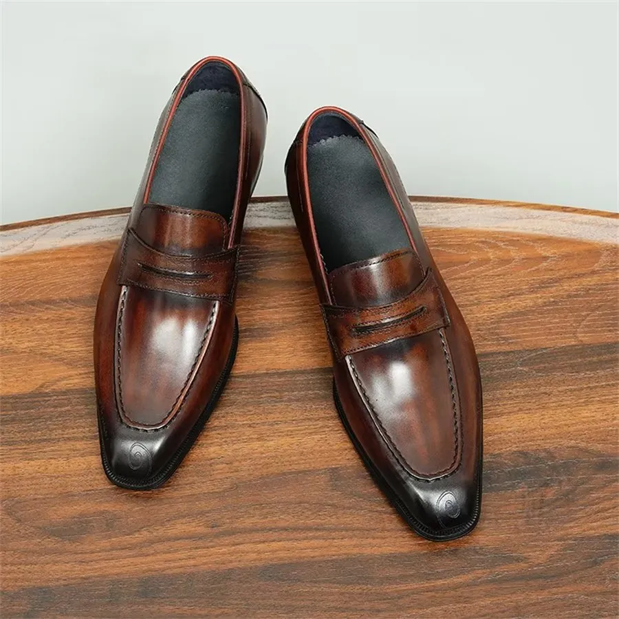 Elegant Carved British Leather Executive Shoes