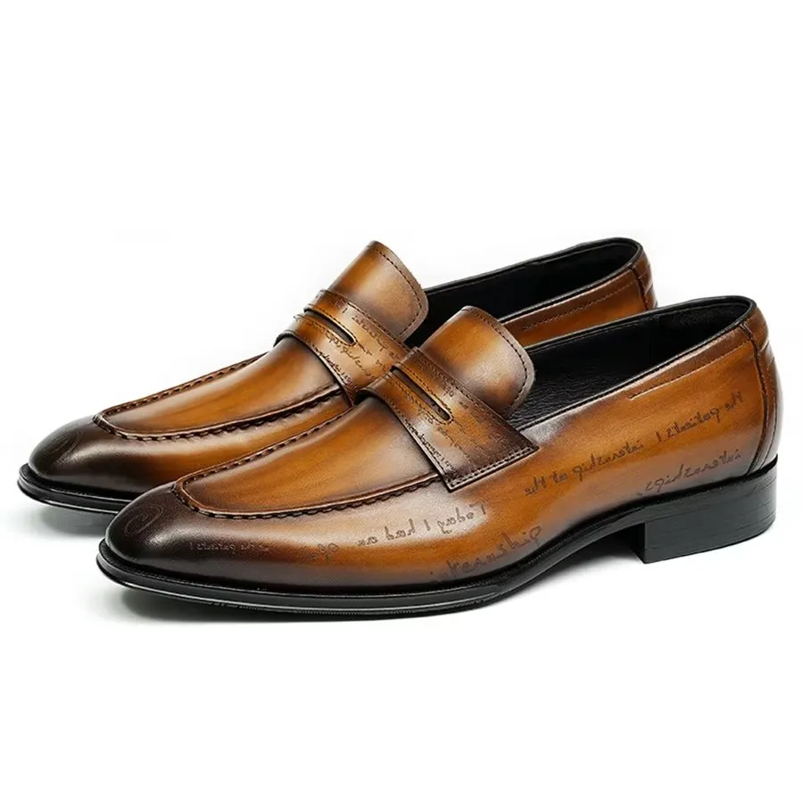 Elegant Carved British Leather Executive Shoes