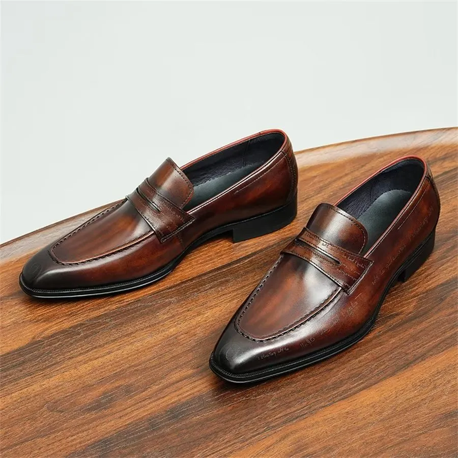 Elegant Carved British Leather Executive Shoes