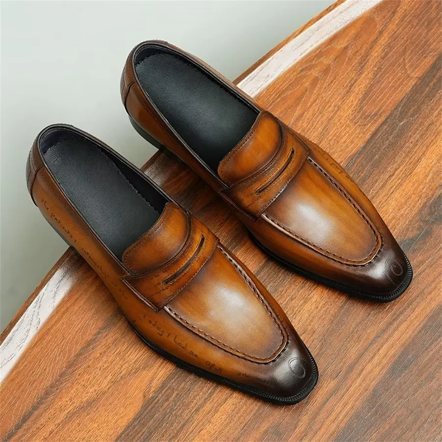 Elegant Carved British Leather Executive Shoes