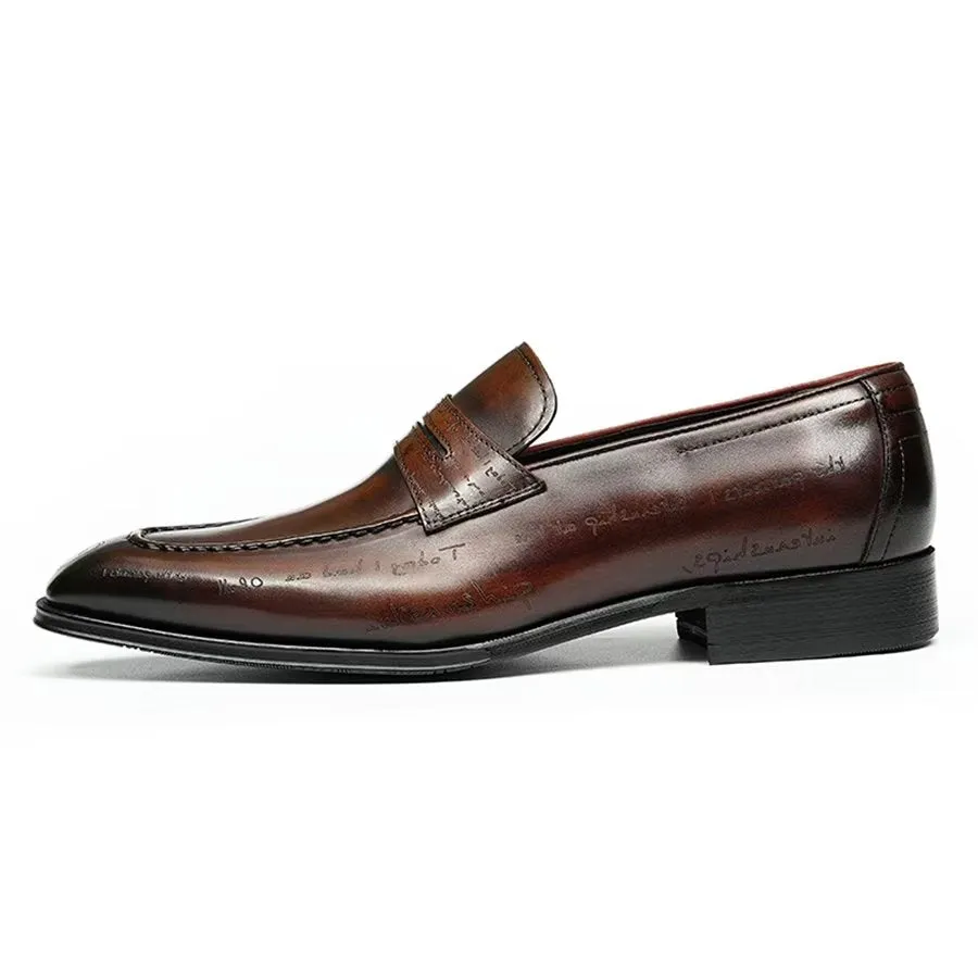 Elegant Carved British Leather Executive Shoes