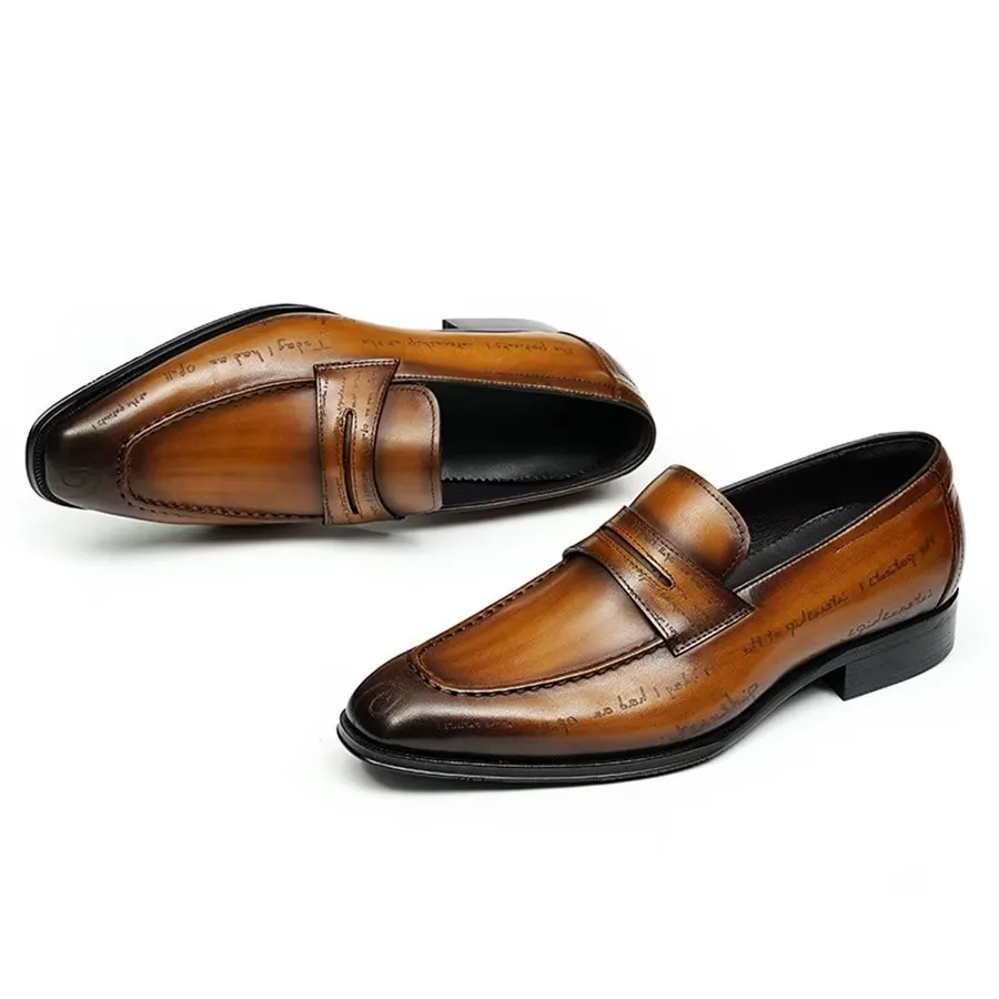 Elegant Carved British Leather Executive Shoes