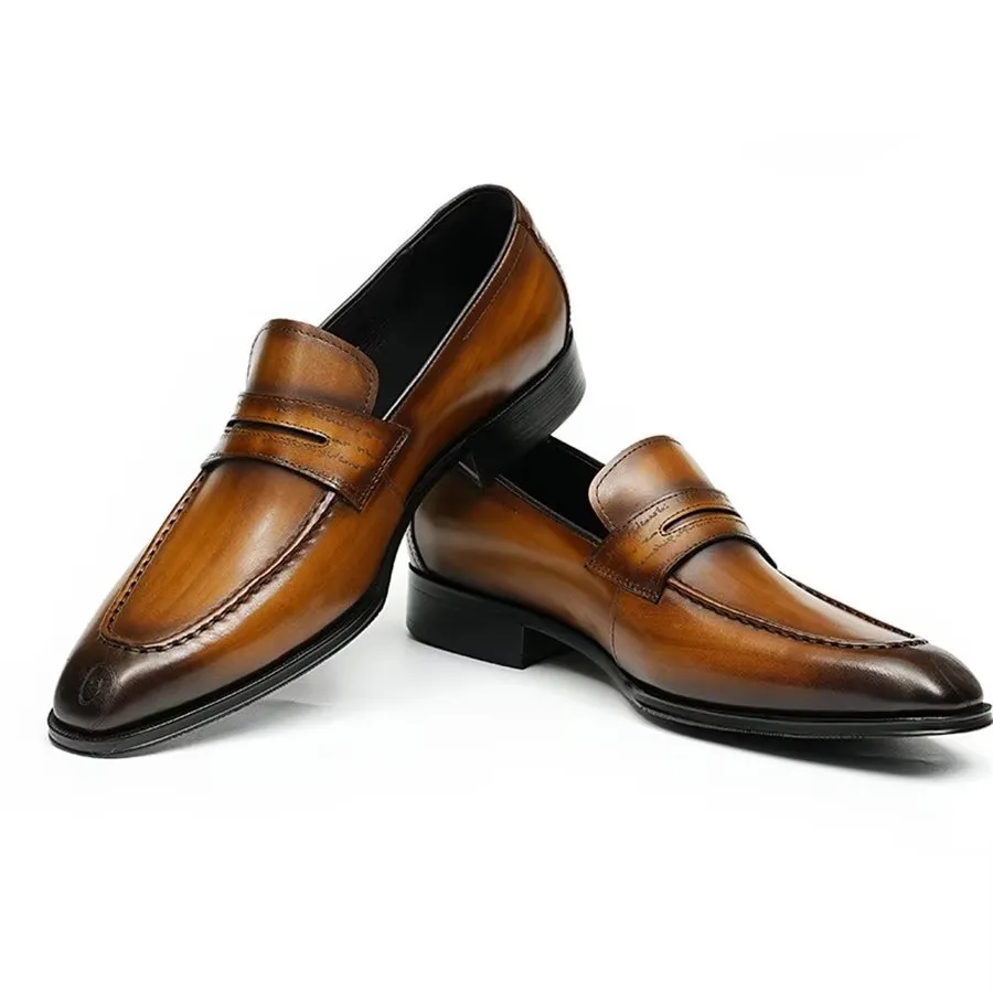 Elegant Carved British Leather Executive Shoes