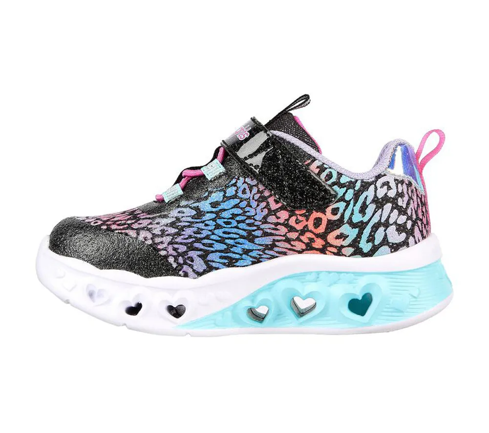 Flutter Heart Lights in Black Multi by Skechers