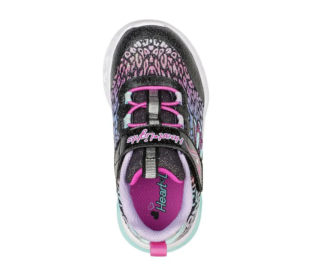 Flutter Heart Lights in Black Multi by Skechers