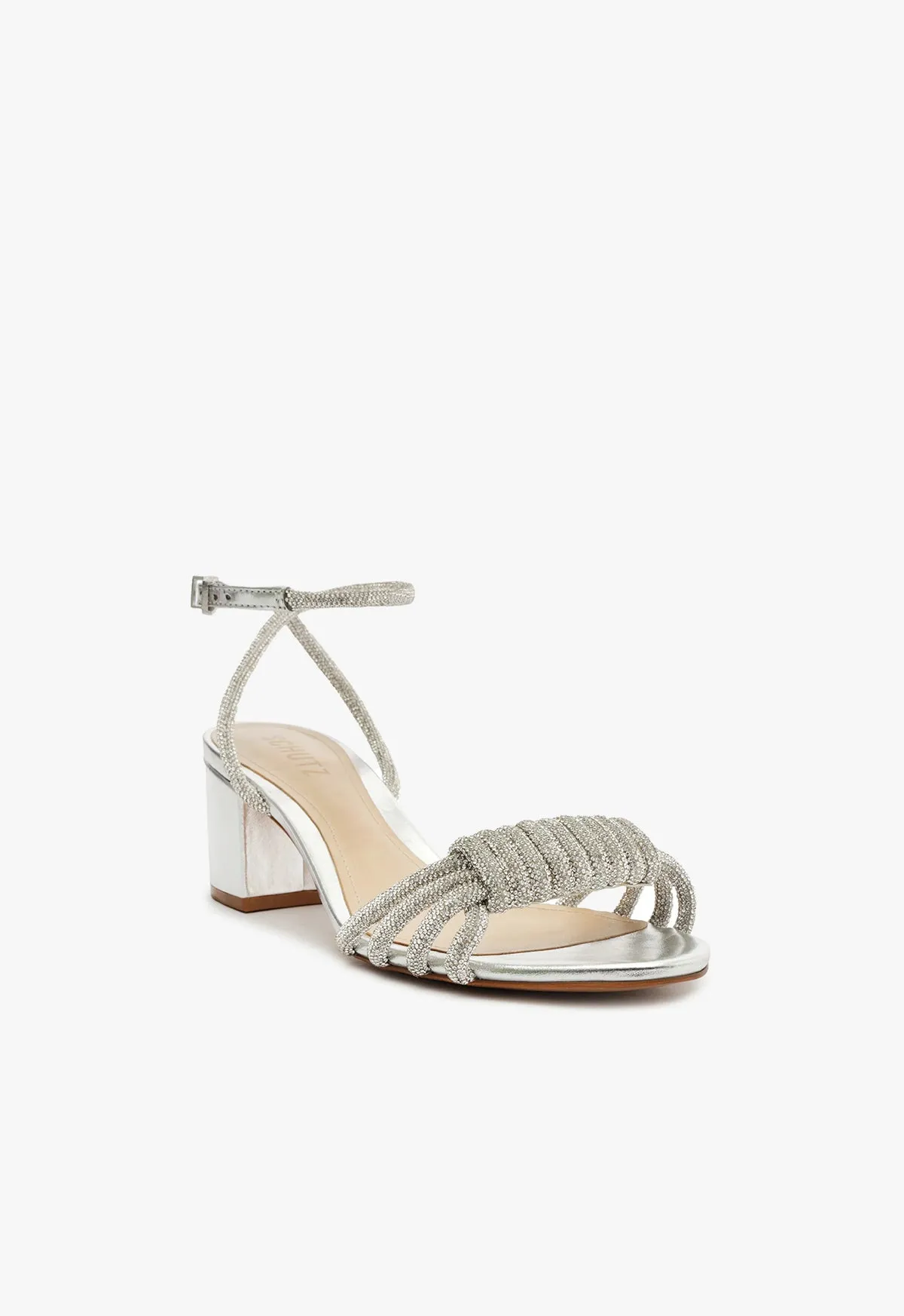 Jewell Mid Block Nappa Leather Sandal