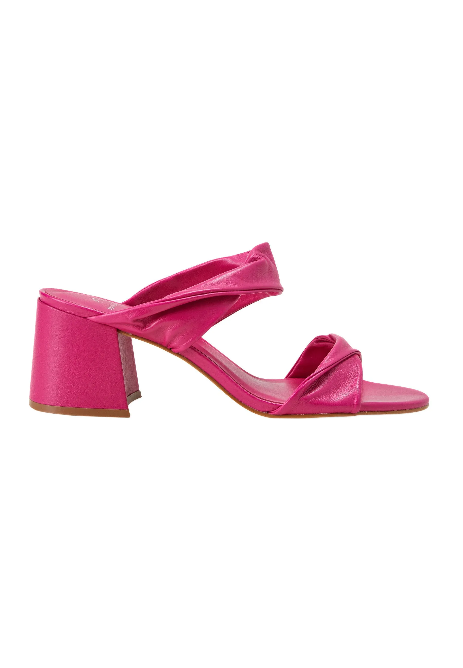 Ladies Elegant Pink Slip On Mules with 6.5 cm Block Heel