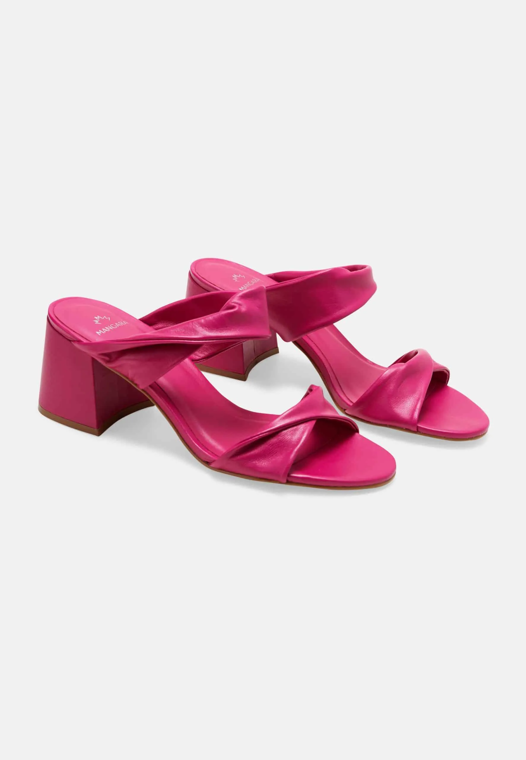 Ladies Elegant Pink Slip On Mules with 6.5 cm Block Heel