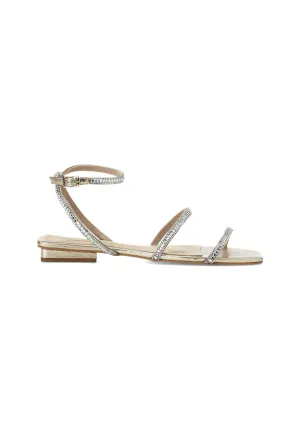 Ladies Flat Silver Casual Sandals with a Cushioned Insole