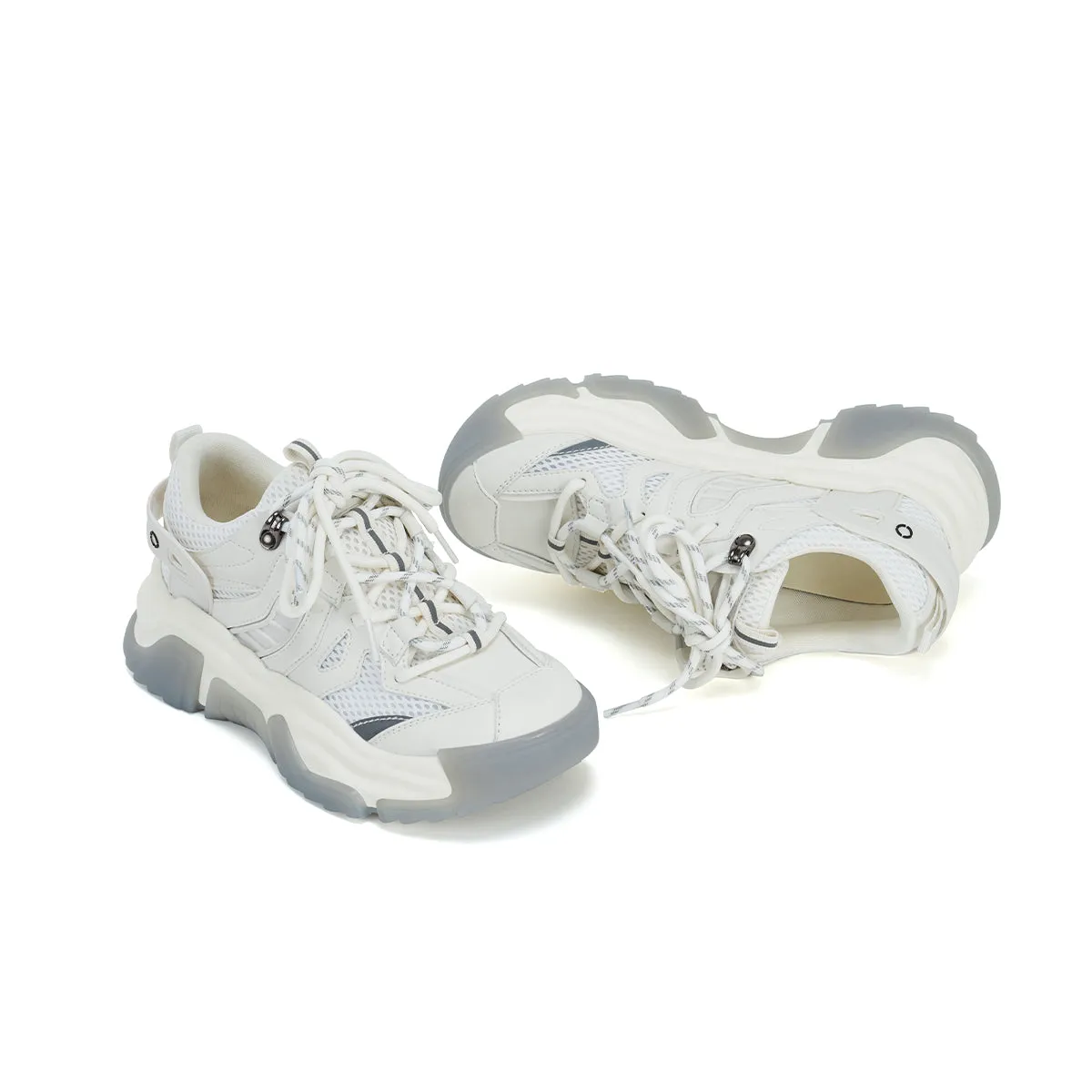 Lightweight Platform White Running Shoes