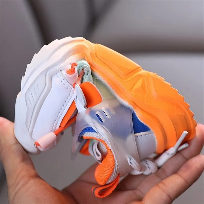 MOF Kids shoes new children shoes girls boys casual shoes fashion colorblock breathable soft leather non-slip sneakers for kids