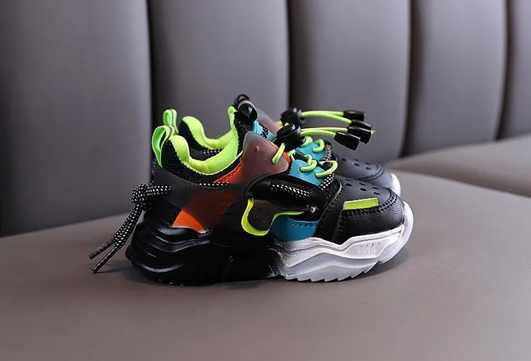 MOF Kids shoes new children shoes girls boys casual shoes fashion colorblock breathable soft leather non-slip sneakers for kids