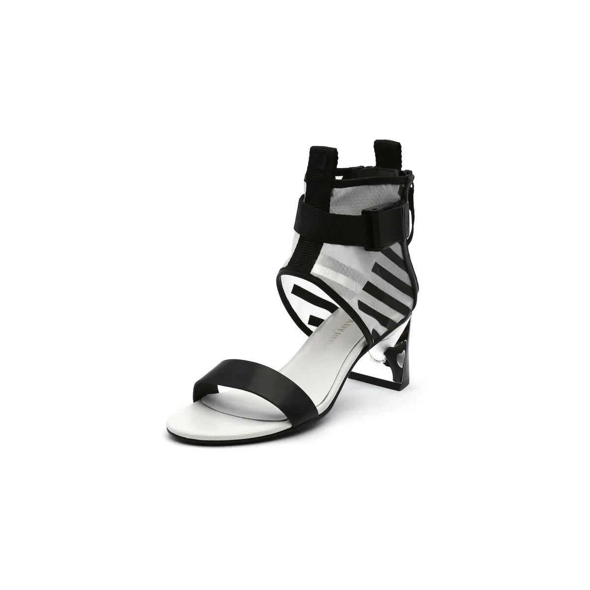 Open Toe Sandals with Wide Mesh Ankle Straps