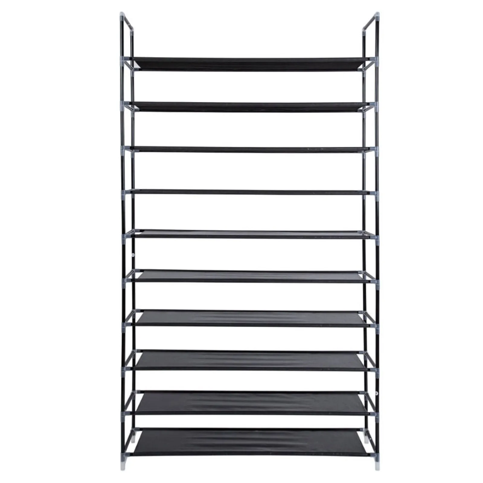 Simple Assembly 10-Tier Non-Woven Fabric Shoe Rack with Handle