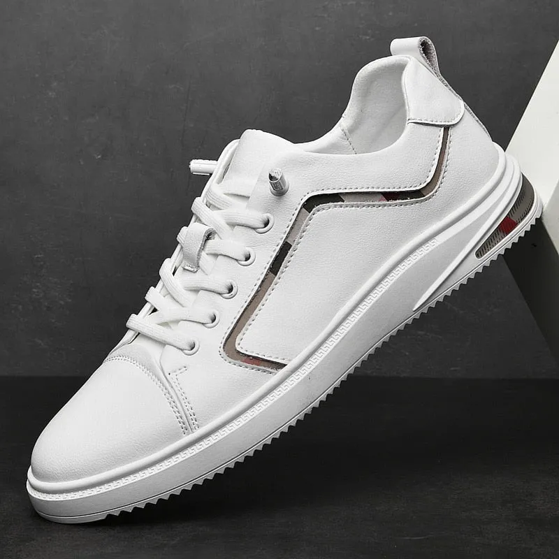 xiangtuibao Simple White Sneakers Casual Leather Shoes Leather Men Sneakers White Male Leather Shoes Anti Slippery Flats Shoes